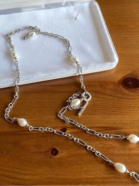 David Yurman Petite Figaro Necklace 36” Sterling 18K Gold Freshwater Pearls
